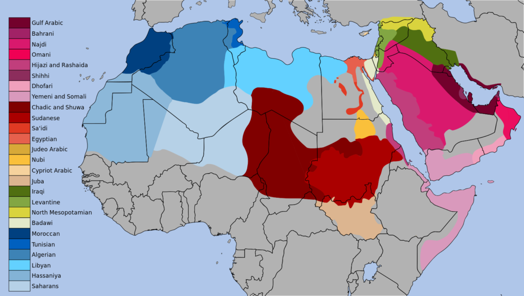 アラビア語方言の地図