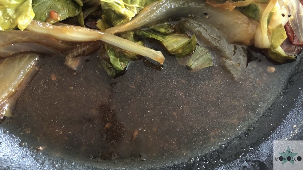 タジン鍋の野菜から出た水分
